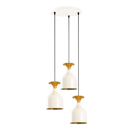 Lestenec na kablu SIVANI 3xE27/40W/230V bel/meden
