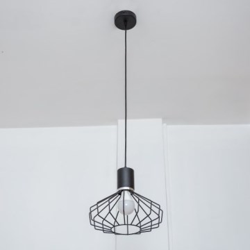 Lestenec na kablu SOLANO 1xE27/15W/230V črna/sijajni krom