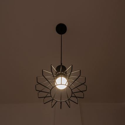 Lestenec na kablu SOLANO 1xE27/15W/230V črna/sijajni krom