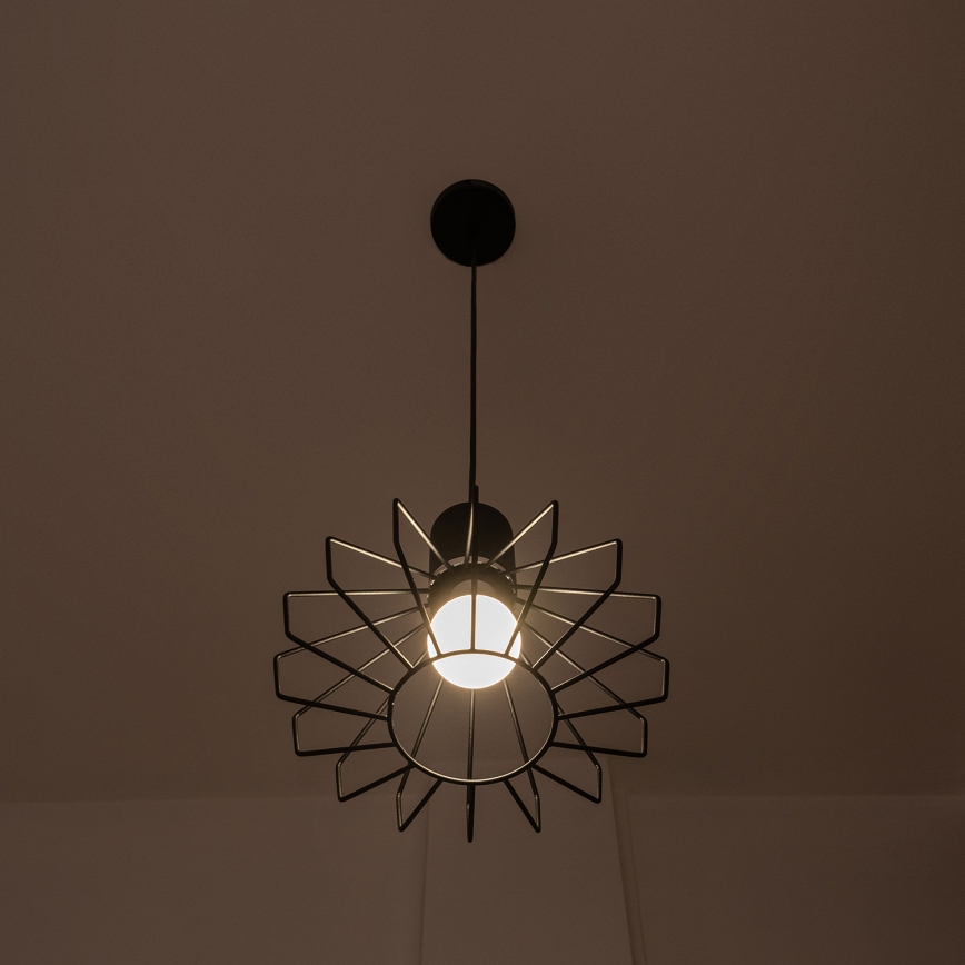 Lestenec na kablu SOLANO 1xE27/15W/230V črna/sijajni krom