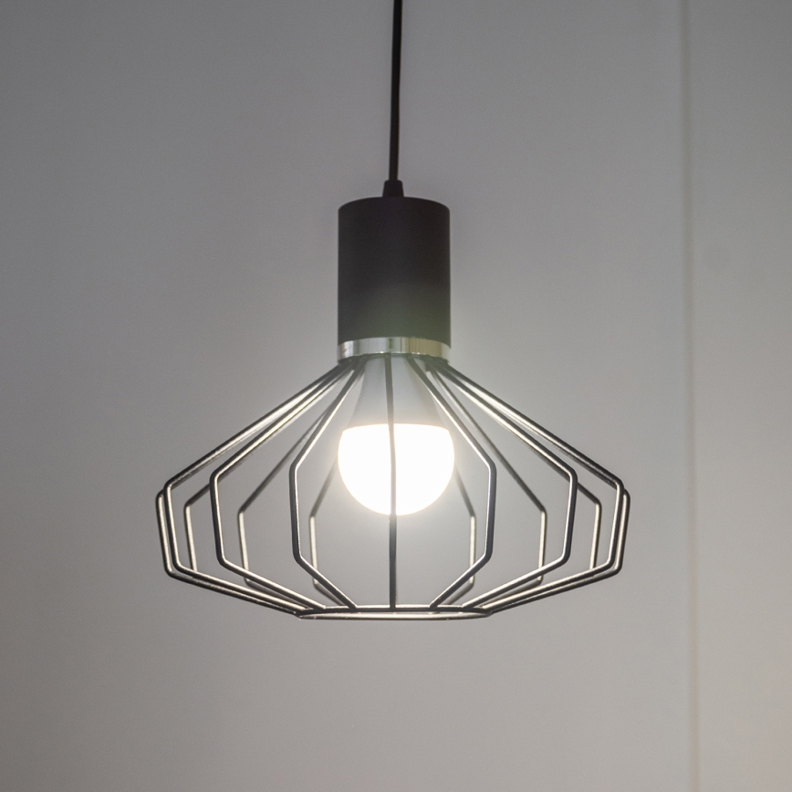 Lestenec na kablu SOLANO 1xE27/15W/230V črna/sijajni krom