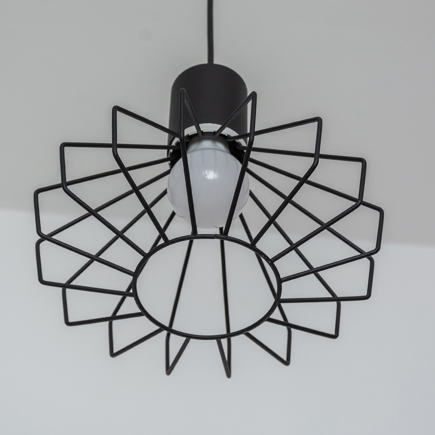 Lestenec na kablu SOLANO 1xE27/15W/230V črna/sijajni krom