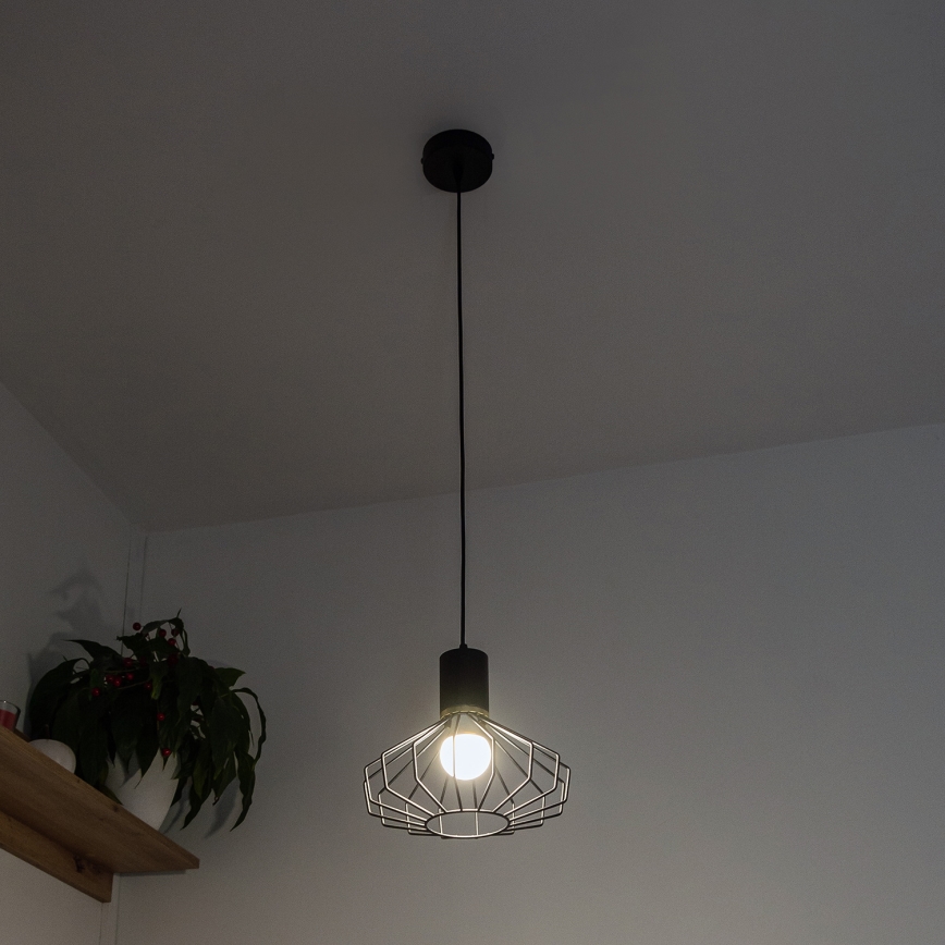 Lestenec na kablu SOLANO 1xE27/15W/230V črna/zlata