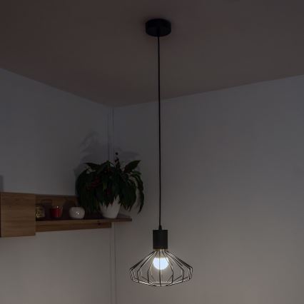 Lestenec na kablu SOLANO 1xE27/15W/230V črna/zlata