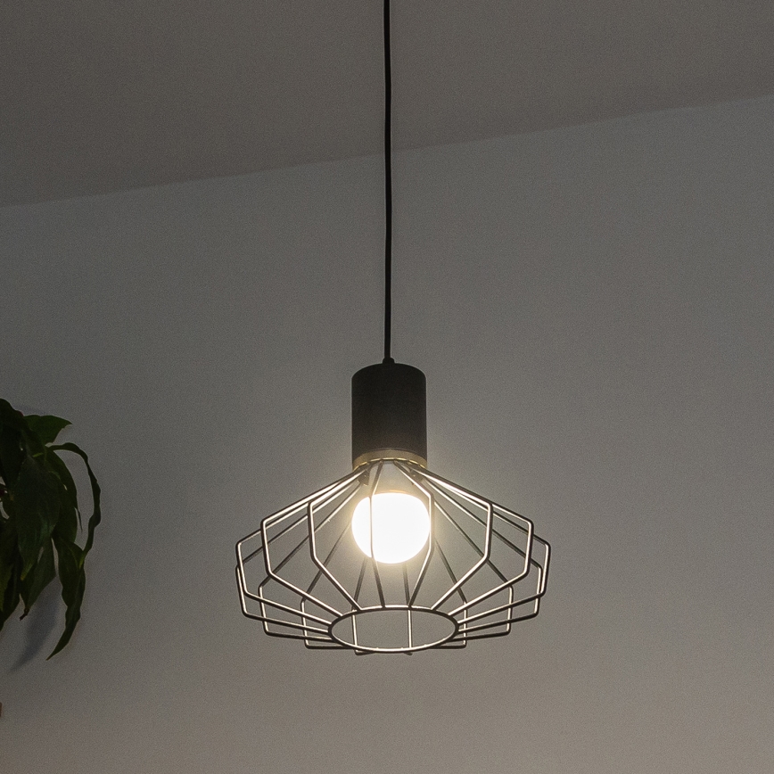 Lestenec na kablu SOLANO 1xE27/15W/230V črna/zlata
