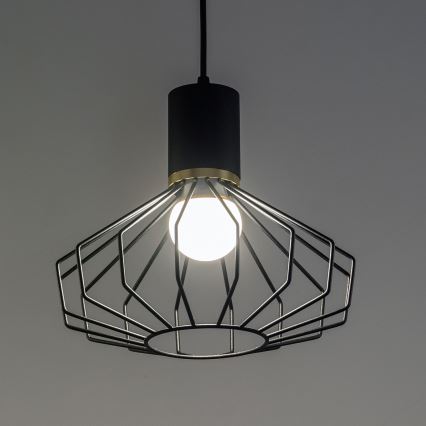 Lestenec na kablu SOLANO 3xE27/15W/230V črna/zlata