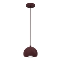 Lestenec na kablu SOOL 1xE27/15W/230V premer 15 cm bordo