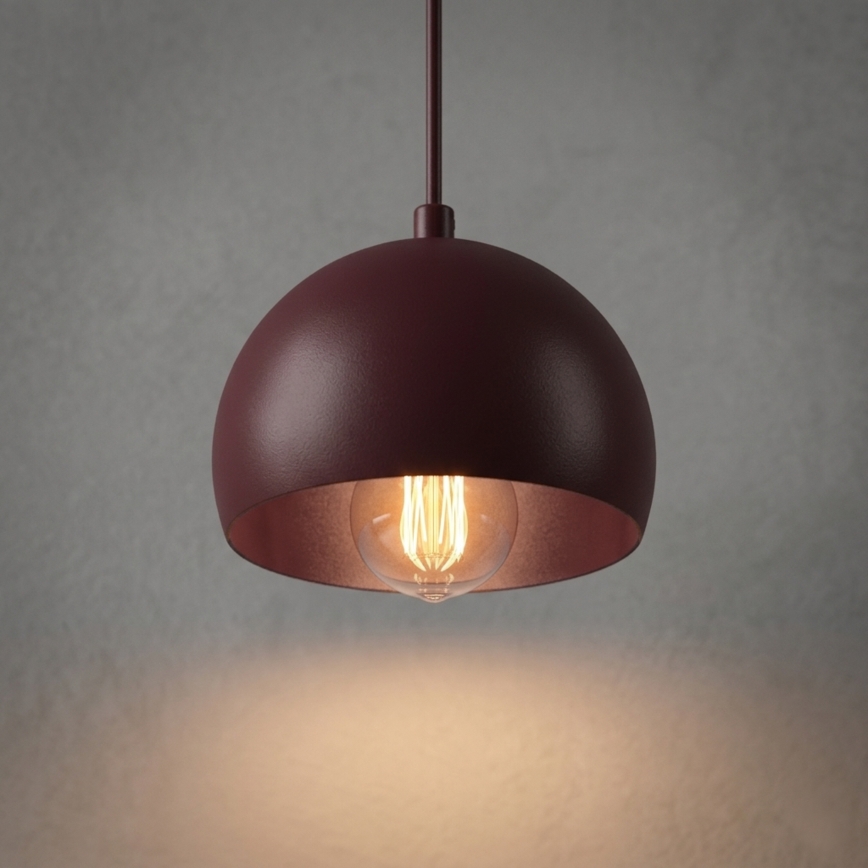 Lestenec na kablu SOOL 1xE27/15W/230V premer 15 cm bordo