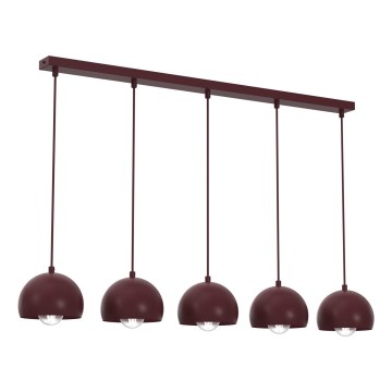 Lestenec na kablu SOOL 5xE27/15W/230V bordo