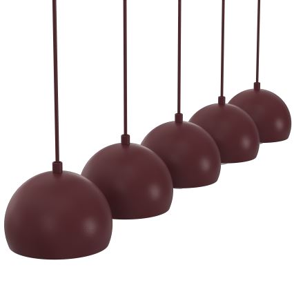 Lestenec na kablu SOOL 5xE27/15W/230V bordo