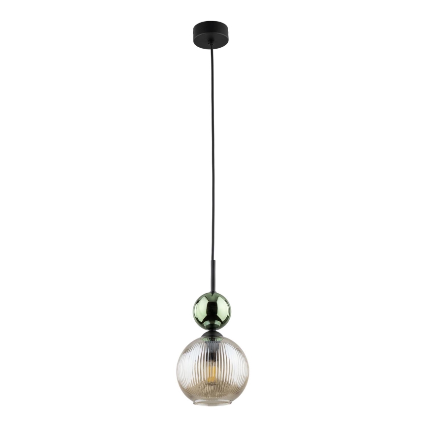 Lestenec na kablu SOPHIA 1xE14/10W/230V črna/zelena/dimna bež