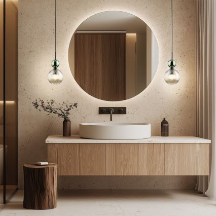 Lestenec na kablu SOPHIA 1xE14/10W/230V črna/zelena/dimna bež