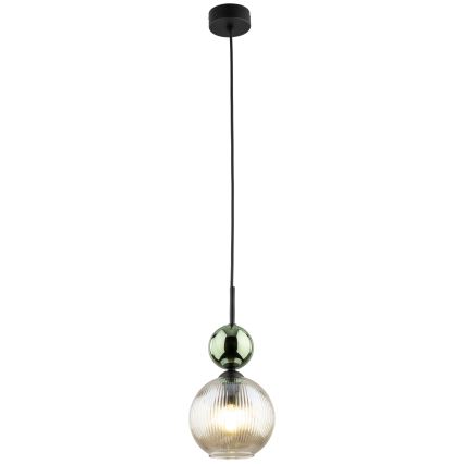 Lestenec na kablu SOPHIA 1xE14/10W/230V črna/zelena/dimna bež
