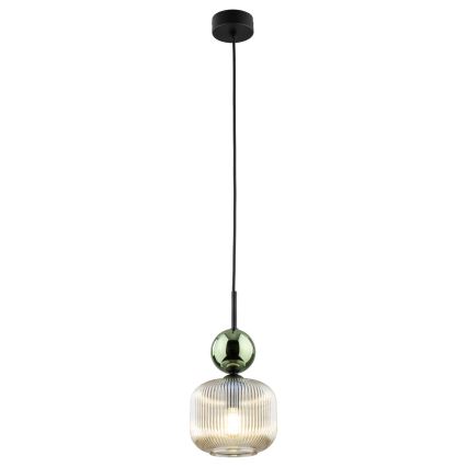 Lestenec na kablu SOPHIA 1xE14/10W/230V črna/zelena/dimno bež