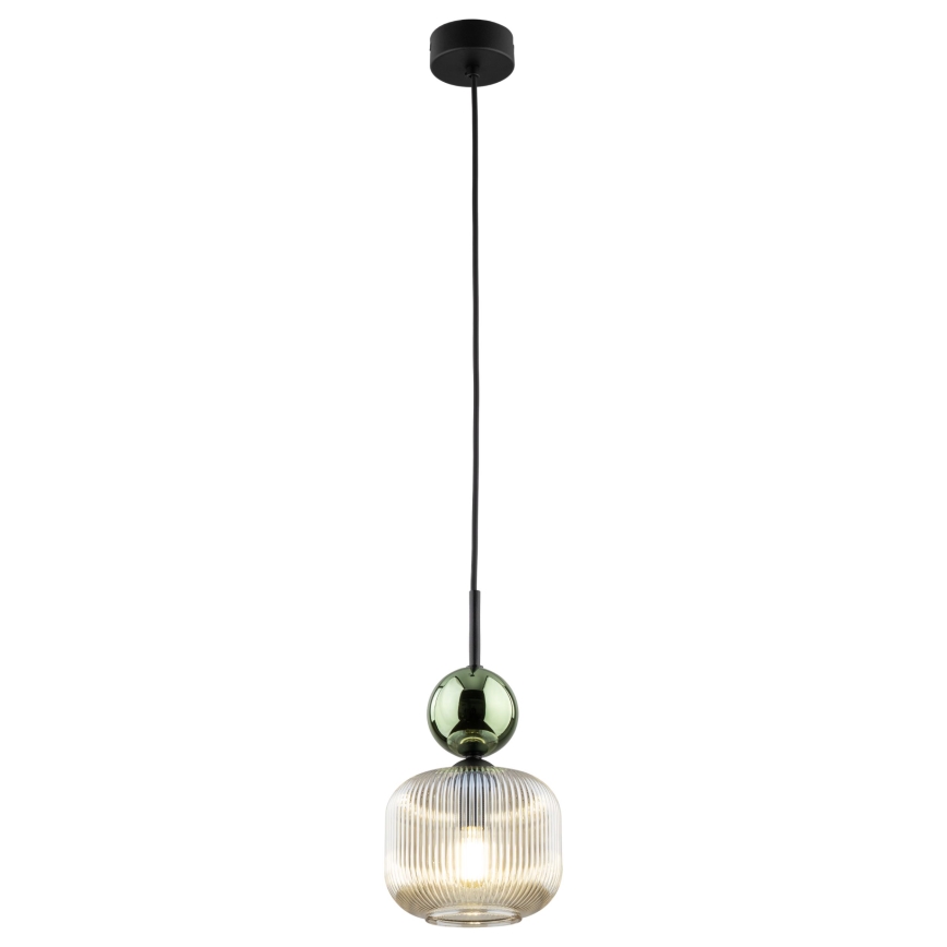 Lestenec na kablu SOPHIA 1xE14/10W/230V črna/zelena/dimno bež
