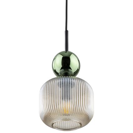Lestenec na kablu SOPHIA 1xE14/10W/230V črna/zelena/dimno bež