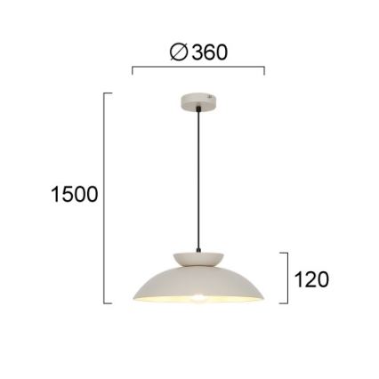 Lestenec na kablu SUPERB 1xE27/40W/230V bež