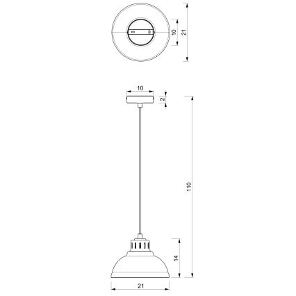 Lestenec na kablu SVEN 1xE27/15W/230V bordo