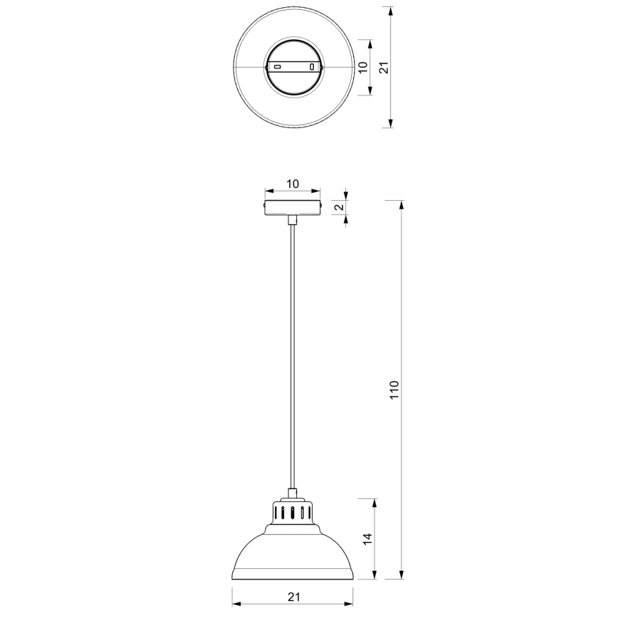 Lestenec na kablu SVEN 1xE27/15W/230V bordo