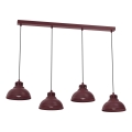 Lestenec na kablu SVEN 4xE27/15W/230V burgundski