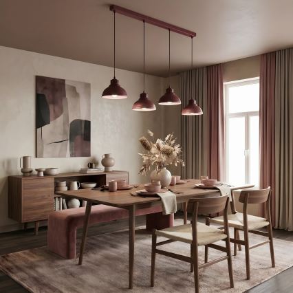 Lestenec na kablu SVEN 4xE27/15W/230V burgundski