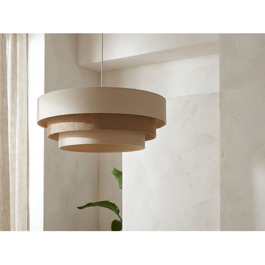 Lestenec na kablu TRINITI 1xE27/60W/230V, premer 40 cm, kremna/bež
