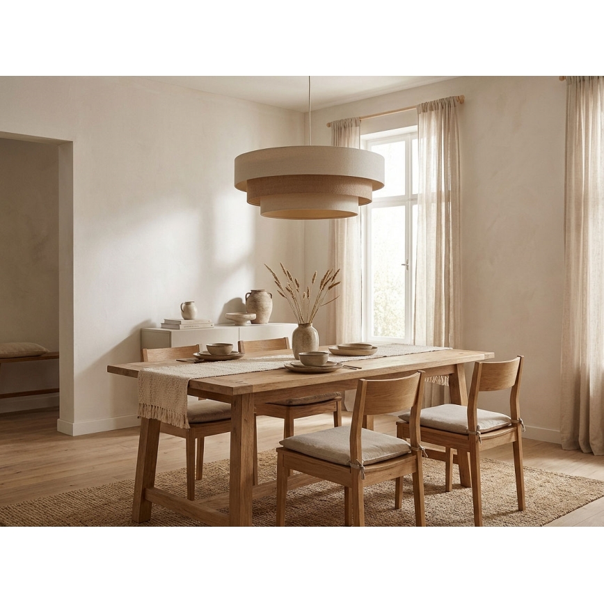 Lestenec na kablu TRINITI 1xE27/60W/230V, premer 40 cm, kremna/bež