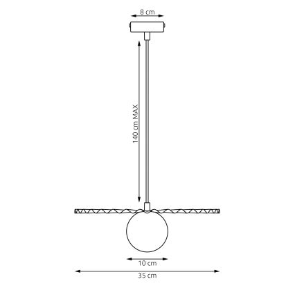Lestenec na kablu UMBRA 1xG9/8W/230V rdeč