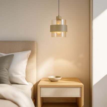 Lestenec na kablu VALENTINO 1xE27/15W/230V bež/prozoren