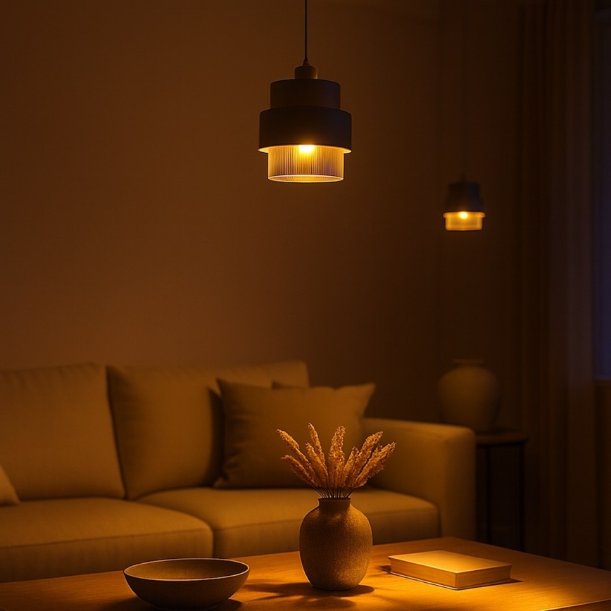 Lestenec na kablu VALENTINO 1xE27/15W/230V bež/prozoren