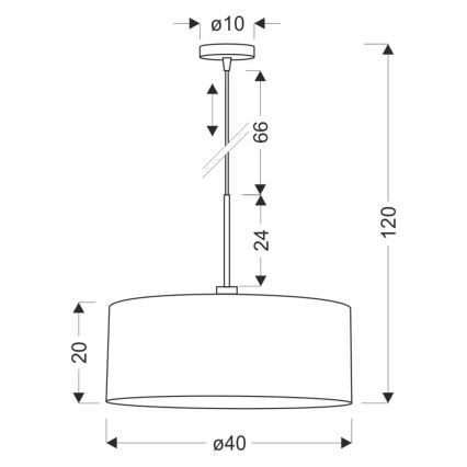 Lestenec na kablu VANTI 1xE27/40W/230V v opečni barvi