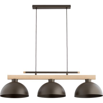 Lestenec na kablu VERTA 3xE27/15W/230V rjava/bež