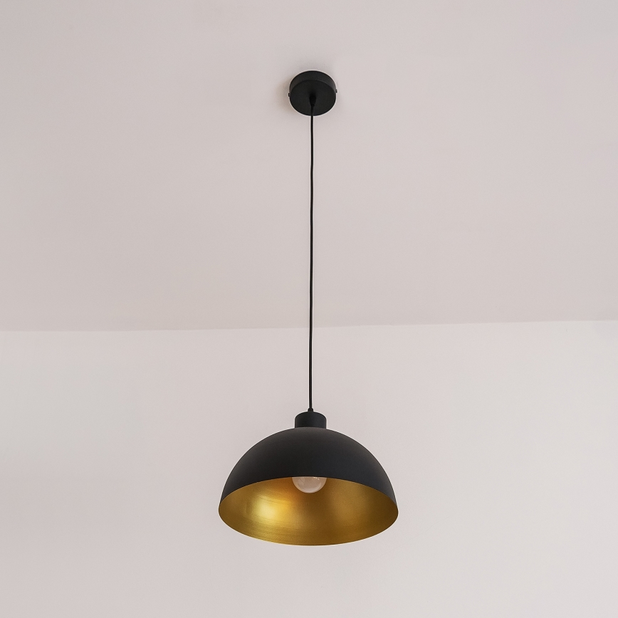 Lestenec na kablu VESPER 1xE27/15W/230 premer 30 cm črna/zlata