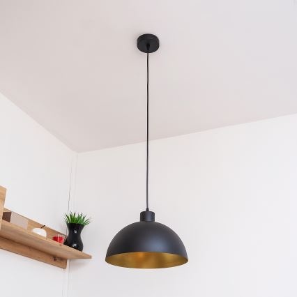 Lestenec na kablu VESPER 1xE27/15W/230 premer 30 cm črna/zlata