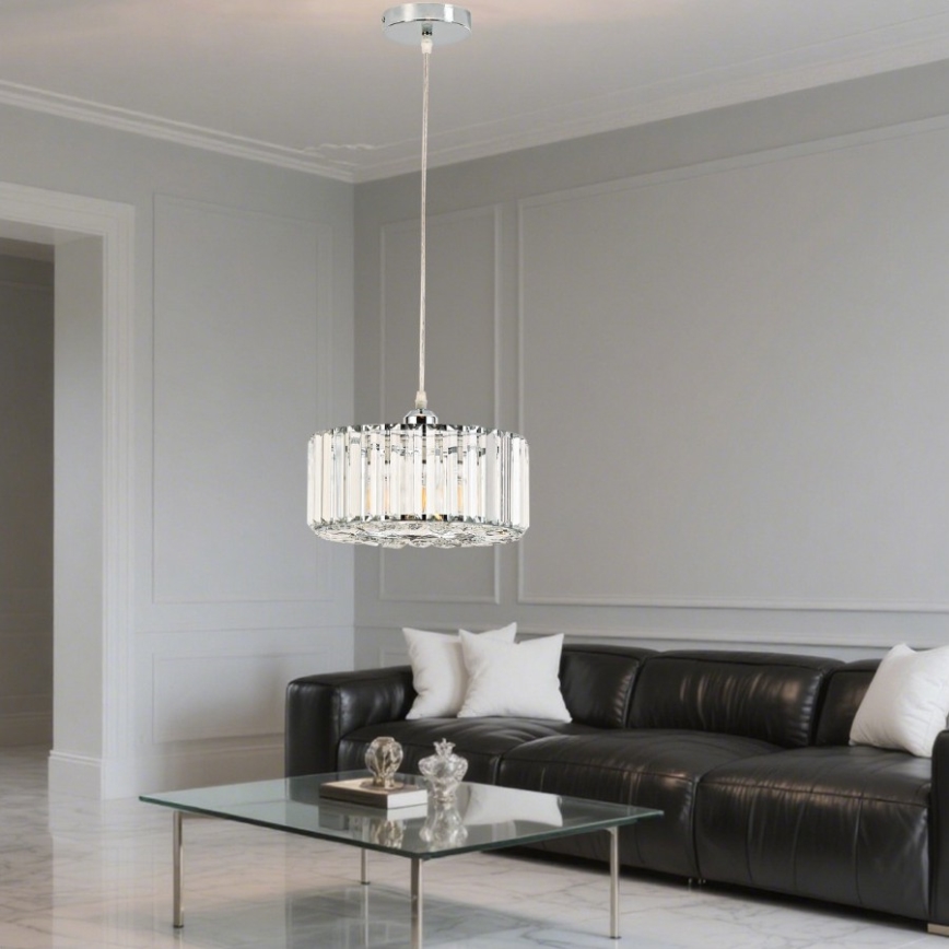 Lestenec na kablu VETRO 1xE27/60W/230V sijajni krom