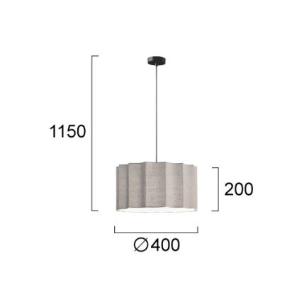 Lestenec na kablu WAVY 1xE27/14W/230V siva