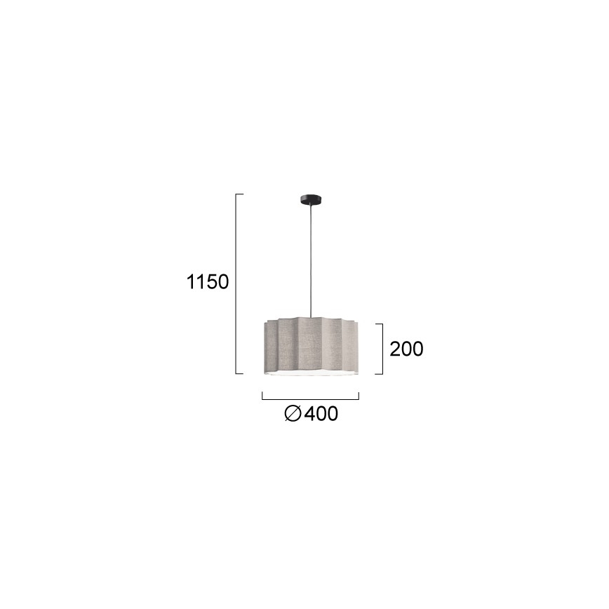 Lestenec na kablu WAVY 1xE27/14W/230V siva