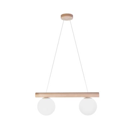 Lestenec na kablu WOODSTOCK 2xE27/15W/230V les/krem