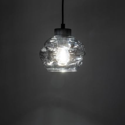 Lestenec na kablu ZULIA 1xE27/15W/230V črna/zadimljeno črna