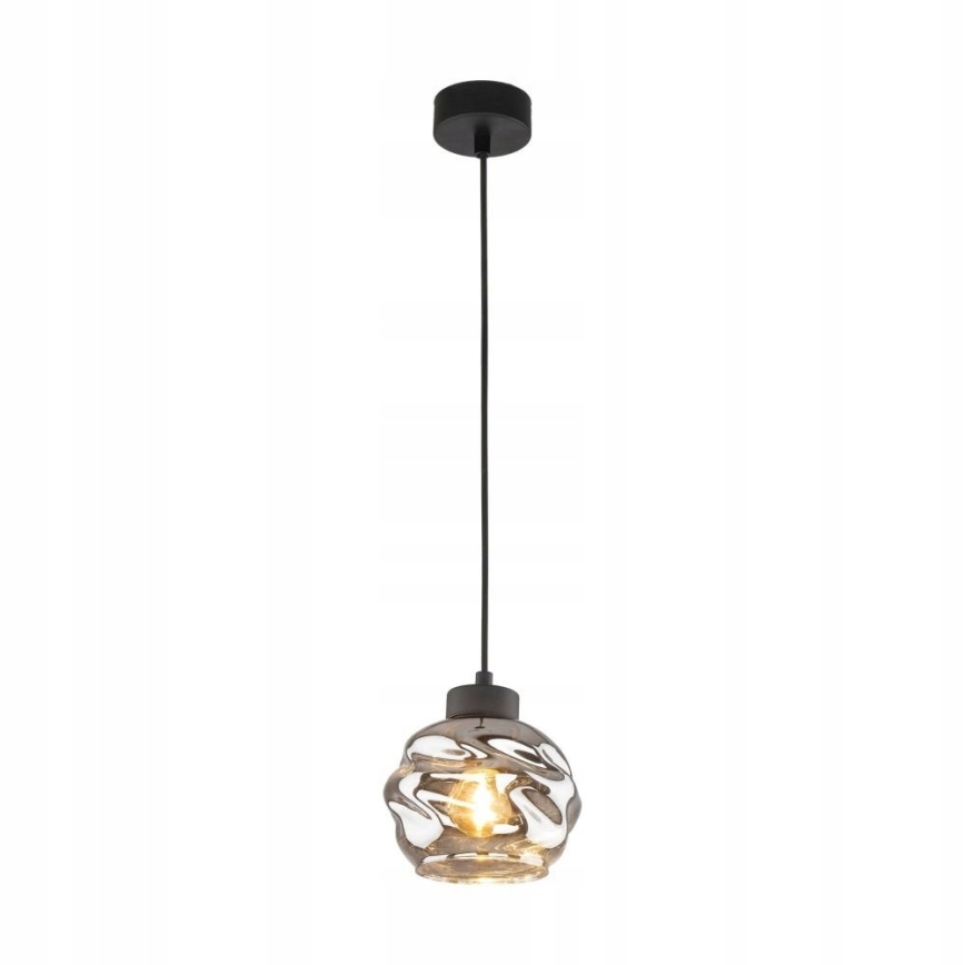 Lestenec na kablu ZULIA 1xE27/15W/230V črna/zadimljeno črna