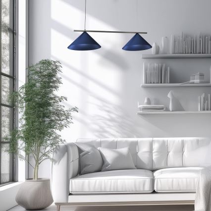 Lestenec na lanku CAPITAL 2xGX53/15W/230V v modri barvi