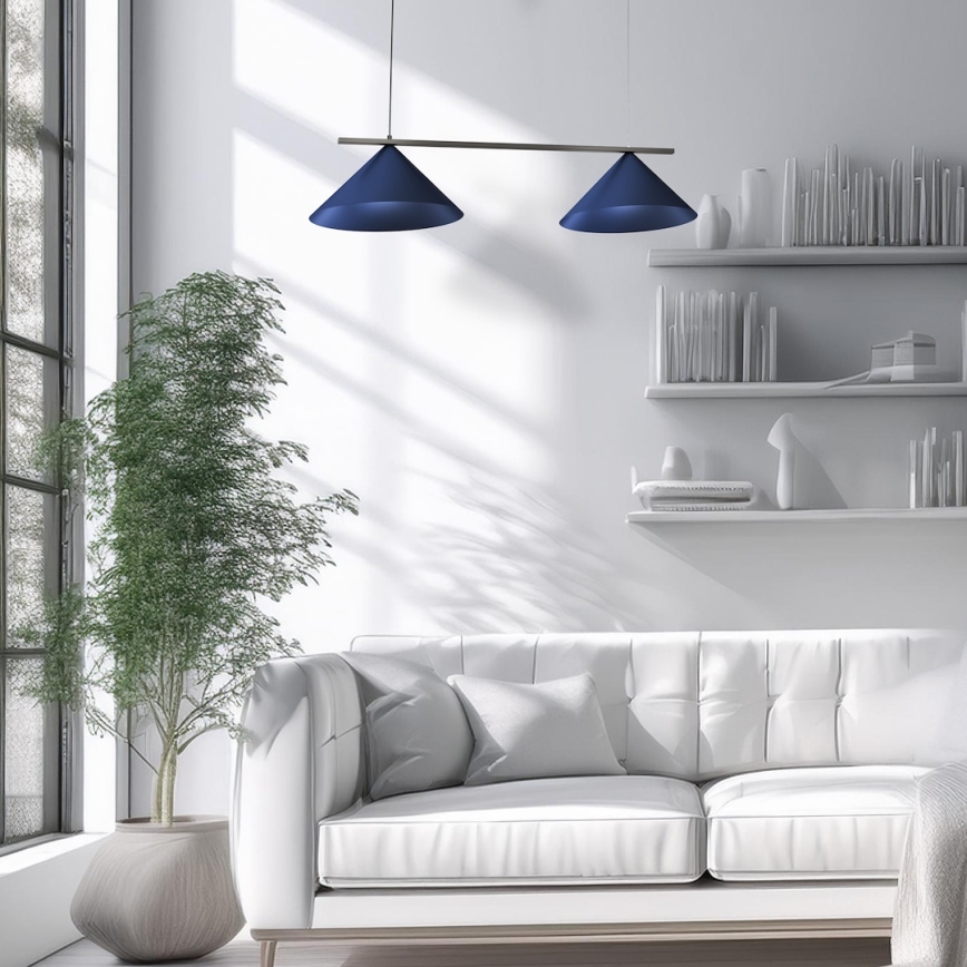 Lestenec na lanku CAPITAL 2xGX53/15W/230V v modri barvi