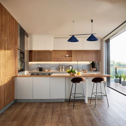 Lestenec na lanku CAPITAL 2xGX53/15W/230V v modri barvi