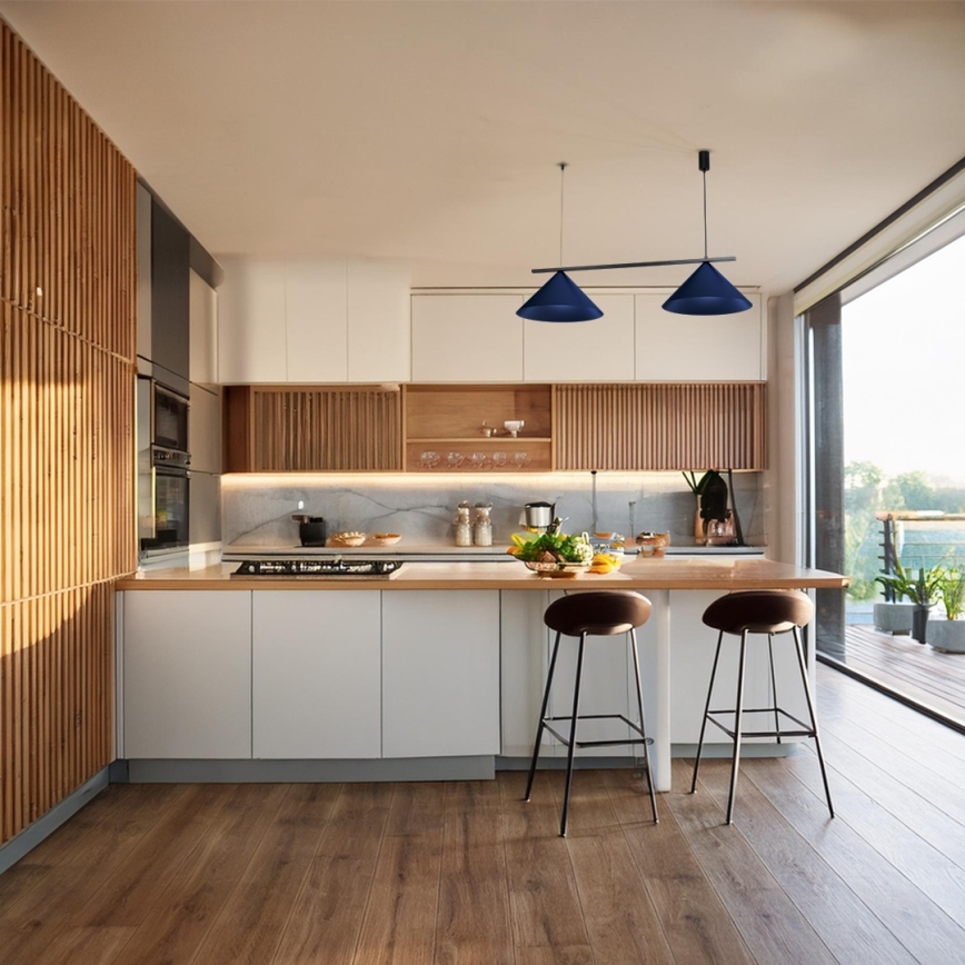 Lestenec na lanku CAPITAL 2xGX53/15W/230V v modri barvi