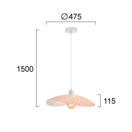 Lestenec na lanku DANCE 1xE27/40W/230V rožnat
