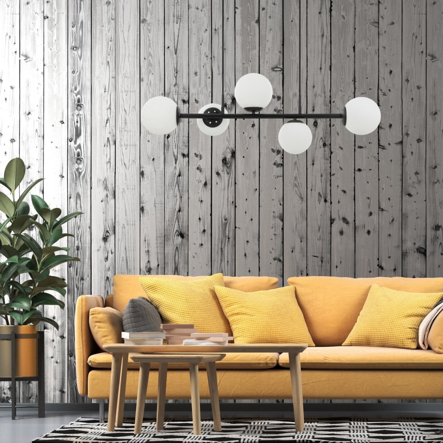 Lestenec na lanku MADDIE 5xE14/5W/230V črn