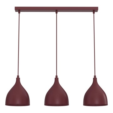 Lestenec na lanku NOAK CLASSIC 3xE27/15W/230V bordo