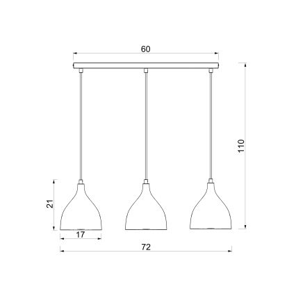 Lestenec na lanku NOAK CLASSIC 3xE27/15W/230V bordo
