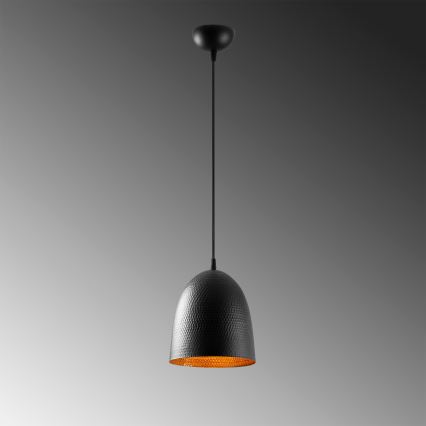Lestenec na lanku TATTOO 1xE27/40W/230V, Ø 20 cm, črna