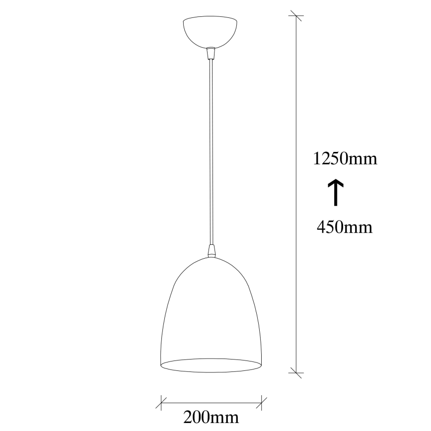 Lestenec na lanku TATTOO 1xE27/40W/230V, Ø 20 cm, črna